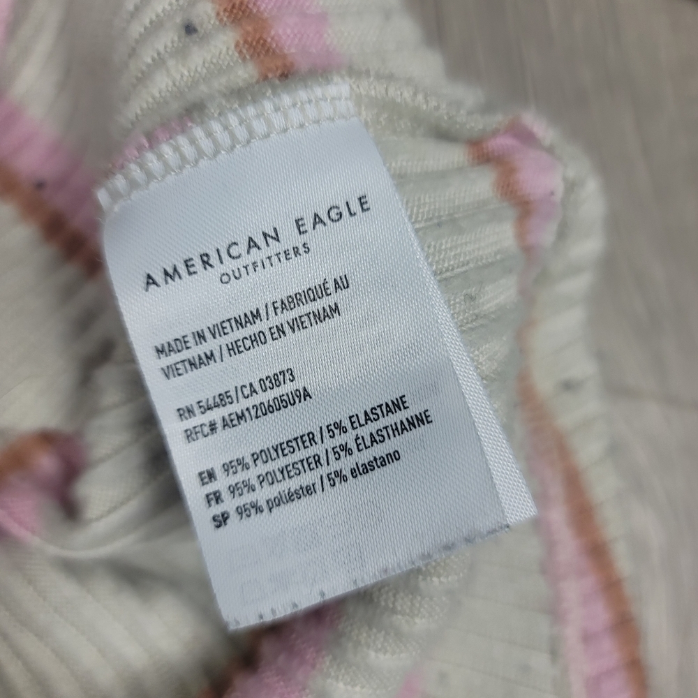 American Eagle Super Soft Striped Beige Longsleeve Blouse | Size XXL - Picture 5 of 7